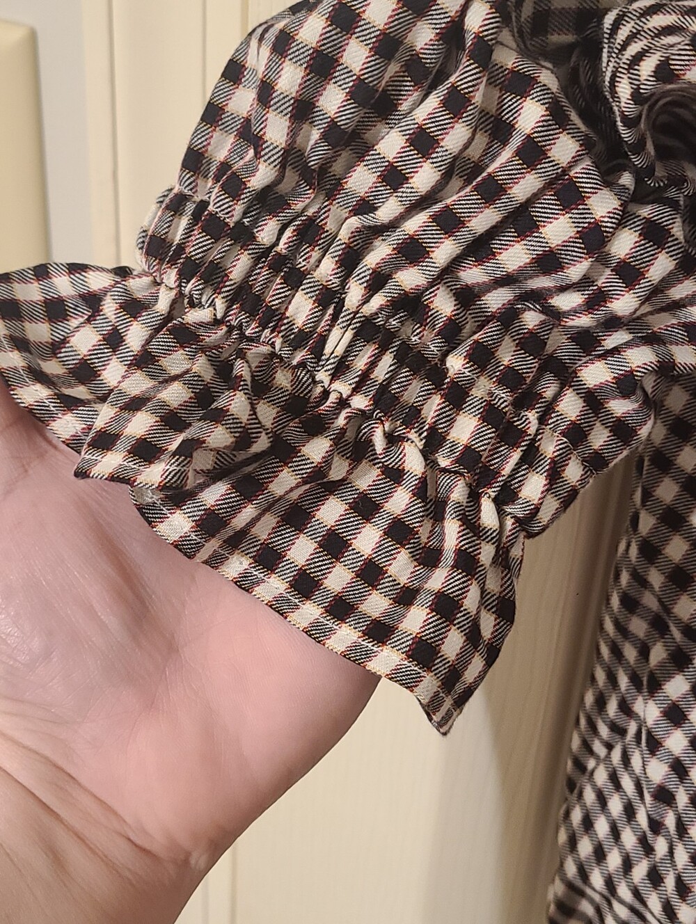 Lane Bryant Black & White Gingham Ruffle Blouse - Picture 6 of 6